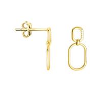 SOFIA MILANI - Orecchini da Donna in Argento 925 - Placcati in Oro e con Pietra Zircone - Orecchino Pendente ad Ovale - E1348