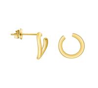 SOFIA MILANI - Orecchini da Donna in Argento 925 - Placcati in Oro - Orecchino a Perno a Cerchio Curvo - E1228