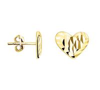 SOFIA MILANI - Orecchini da Donna in Argento 925 - Placcati in Oro - Orecchino a Perno a Cuore Scanalato - E2189