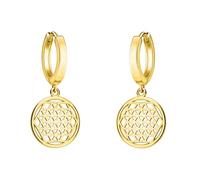 SOFIA MILANI - Orecchini da Donna in Argento 925 - Placcati in Oro - Orecchino Pendente a Cerchio Griglia - E2843