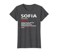 Sofia Nome Divertente Scritta Umorismo Maglietta, Donna, Grigio Scuro, S