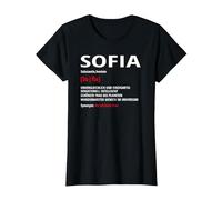 Sofia Nome Divertente Scritta Umorismo Maglietta, Donna, Nero, S