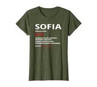Sofia Nome Divertente Scritta Umorismo Maglietta, Donna, Oliva, S