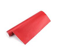 SOFIALXC 3D In Fibra di Carbonio Vinile Auto Avvolgimento Foil Decorazione Sticker Styling Decorazione-rosso-25cmx150cm