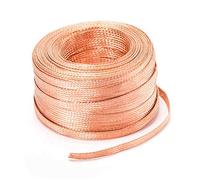 SOFIALXC Piatto di Rame Pura della Treccia di Alta flessibilità del Cavo di Rame Nudo Treccia Conduttore di Massa del Cavo-16#:2mmX22mm,long3m/9.84ft