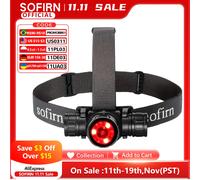 Sofirn HS21 2000lm EDC Lampada frontale 18650 USB C Torcia ricaricabile SFT40 Potente faro con interruttore a infrarossi