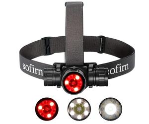 Sofirn HS21 - Lampada frontale a LED con luce rossa, ricaricabile, con riflettore, sensore di movimento, potente faro impermeabile per adulti, campeggio, caccia, elmi, lavoro, emerenza