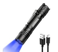 Sofirn SF16, torcia a LED ricaricabile a luce nera, 365 nm, luce nera, per rilevare urina di cani e animali domestici, svela macchie invisibili, ultravioletti puri ad alta definizione (SF16 nero)