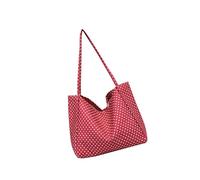 Sofisticata borsa a tracolla in tela rossa con motivo retrò pratico borsa in tessuto per lavoratori e professionisti borsa a tracolla spaziosa