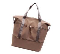 Sofisticata borsa da palestra espandibile, ergonomica, in tessuto Oxford, impermeabile, separazione a secco e bagnato, comoda maniglia per il trasporto, borsa da viaggio funzionale, cachi, Bellezza di