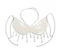 Sofisticata catena per il corpo con perle lingerie versatile accessorio portatile per feste e appuntamenti notturni nappe catena toracica, Misura unica, come descritto, come descritto
