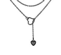 Sofisticata collana a strati con cuore elegante lunga con un delicato ciondolo a forma di cuore per donne alla moda, Misura unica, come descritto, come descritto