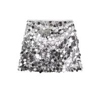 Sofisticata gonna donna corta paillettes mezza moda pezzo dichiarazione