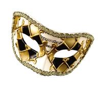 Sofisticata mascherina per feste in maschera con bordo in pizzo a scacchi, accessorio per feste in maschera