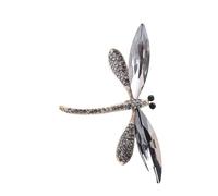 Sofisticata spilla a forma di libellula con cristalli strass spilla animale per donne e ragazze accessorio alla moda sciarpa titolare pin, Misura unica, come descritto