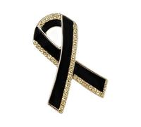 Sofisticata spilla a forma di nastro classica nera per la consapevolezza spilla per abbigliamento aziendale occasioni speciali elegante, Misura unica, come descritto