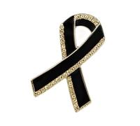 Sofisticata spilla a forma di nastro classica nera per la consapevolezza spilla per abbigliamento aziendale occasioni speciali spilla da bavero con nastro nero, Misura unica, come descritto