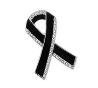 Sofisticata spilla a forma di nastro classica nera per la consapevolezza spilla per abbigliamento aziendale occasioni speciali elegante, Misura unica, come descritto