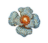 Sofisticata spilla a forma di peonia colorata smaltata a forma di fiore spilla da bavero fatta a mano accessorio per l'uso quotidiano elegante spilla floreale in lega, Misura unica, come descritto