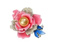 Sofisticata spilla a forma di peonia colorata smaltata opera d'arte fiore spilla da bavero accessorio per gioielli fatti a mano per uso quotidiano spilla vintage cloisonne, Misura unica, come