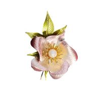Sofisticata Spilla Floreale Costruzione In Lega Elegante Accessorio Dipinto Fiore Spilla Per Feste Riunioni Viaggio Dettagliato Petalo Texture Pin, Misura unica, come descritto