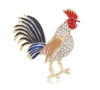 Sofisticata spilla in con gallo Spilla per animali in lega multicolore Accessorio distintivo Perfetto per uomini e donne Come regalo da collezione