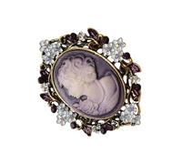 Sofisticata spilla in oro antico cammeo elegante accessorio per abito da sera spilla per matrimoni, balli e celebrazioni retrò accessori gioielli da donna, TAGLIA UNICA, come descritto