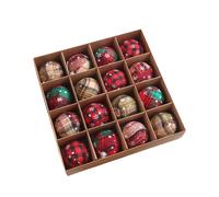Sofisticate 16pz Palline Decorazioni Natalizie Eleganti Plaid Set Decorazioni