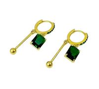 Sofisticati orecchini a bottone con zirconi verdi sofisticati in lega, gioielli dalla vestibilità comoda, gioielli eleganti, struttura in metallo per le orecchie delle donne alla, per feste