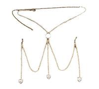 Sofisticato M Forma di Teardrop Cuore Catena Del Corpo Strass Gioielli per Gli Amanti Della Moda Moderna Donne ' s Accessori Strass Gioielli Per Il Corpo, One Size, come descritto, come descritto