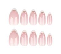 Sofisticato Mandorla False Unghie Con Punte Bianche Francesi Premere Un Set Per Facile Applicazione Accessori Manicure Breve False