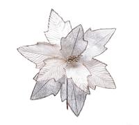 Sofisticato ornamento floreale da appendere per feste stagionali sugli alberi, 30 cm, colore: bianco