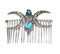 Sofisticato pettine per capelli con mezzaluna verde, pettine versatile per matrimoni e feste, lungo essenziale