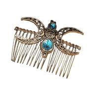 Sofisticato pettine per capelli con mezzaluna verde, pettine versatile per matrimoni e feste, lungo essenziale