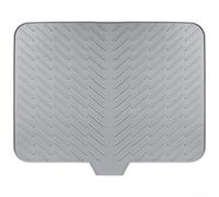 Sofisticato tappetino scolapiatti in silicone con esclusiva tecnologia di drenaggio a rampa (grigio)