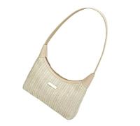 Sofisticato Tessuto Rattan Bag Ergonomico Carryall Spalla Per Ufficio Viaggi E Attività All'aperto Mercato Foderato Lino Alla, AT, One Size