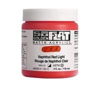 SoFlat Matte Acrylics di GOLDEN Naphthol Red Light Barattolo da 4 fl. oz. Pittura acrilica professionale semi-opaca