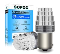 SOFOC 1156 BA15S Base LED Light Red Flash Function 12V Fog Lights Daytime Running 2Pcs