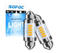 SOFOC 31MM LED Bulb 500LM Warm White Super Bright 6-30V Car Interior Lights Dome Light 2Pcs
