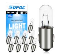 SOFOC BA7S 6V Halogen Bulb Warm White Spie Cruscotto Auto/Aerei, Luci Lettura, Luci di Cortesia, Lampada Targa & Luci Laterali 10Pcs