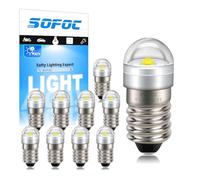SOFOC E10 Lampadina Torcia LED 6-30V AC/DC 6000K Bianco Luce Decorativa DIY Lampada Indicatore Esterno/Fanale Bicicletta Pila Tascabile Per Manutenzione 10Pcs
