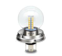 SOFOC- Faro moto P45T a LED Lampadina G40 6V/12V/24V Compatibile con AC 6-30V 2W 500 lumen 25 SMD 2835 Doppia Funzione (Anabbagliante/Abbagliante) Bianco Caldo 1 Pezzo
