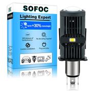 SOFOC H4 HB2/9003 12V 24V Lampadina LED per faro 8000LM 6000K Bianco freddo Doppio chip CSP con ventola di raffreddamento silenziosa per auto/moto sostituzione luce alta/bassa 1 pezzo