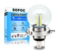 SOFOC H4 Lampadina LED 9003/HB2 Faro Giallo 6V 12V 24V Compatibile 6-30V AC/DC 2W G40 Design 1:1 Con Lampada Alogena Originale 1 Pcs