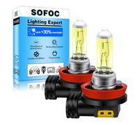 SOFOC H8 12V 35W Halogen Bulb 1500+LM Yellow Fog Light Headlight & Low Beam Light Replacement Single Filament PGJ19-1 2Pezzi