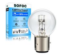 SOFOC Lampadina BA21D 12V 45/40W Alogena Faro Moto G40 Bianco Caldo Doppio Filamento Luce Abbagliante/Anabbagliante Attacco a Baionetta 3 Pins 120° 1Pz