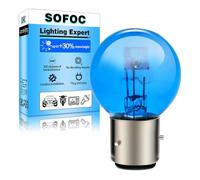 SOFOC Lampadina BA21D 6V 45/40W Alogena Faro Moto G40 Bianca Doppio Filamento Luce Abbagliante/Anabbagliante Attacco a Baionetta 3 Pins 120° 1Pz