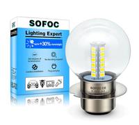 SOFOC P36S Lampadina LED Per Faro Moto Giallo 6V 12V 24V Compatibile 6-30V AC/DC 2W G40 Design 1:1 Con Lampada Alogena Originale 1 Pcs