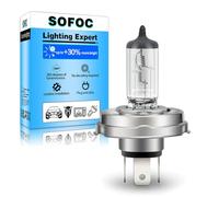 SOFOC P45T R2 12V 100/90W Lampada alogena per moto, auto d’epoca e trattore T16 Bianco caldo Anabbagliante/Abbagliante 3 poli Flangia prefocalizzata 1 pz