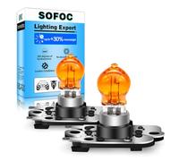 SOFOC PH16W 12V 16W Lampada Alogena Giallo Ambra per Freccia, Fendinebbia Sostituzione Diretta OEM/Modifica Doppia Base 2 Pezzi